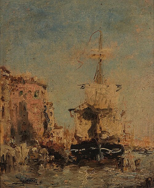 View of a Harbour, 1875, Félix Ziem