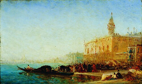 Venice - the grand canal, 1850, Félix Ziem