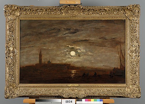 Gezicht op Venetië bij maanlicht, 1888, Félix Ziem