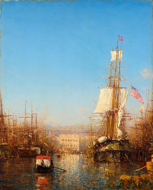 The port of Marseille, 1911, Félix Ziem