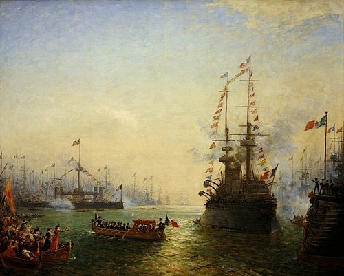 Toulon, visite du Président Loubet aux escadres française et italienne, 10 avril 1901, 1901, Félix Ziem