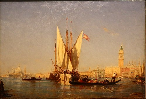 Voiliers à l'entrée du grand canal, 1875, Félix Ziem