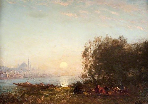 Constantinople, Sunset, , Félix Ziem