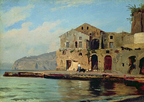 Beach House at Sorrento, 1843, Louis Gurlitt