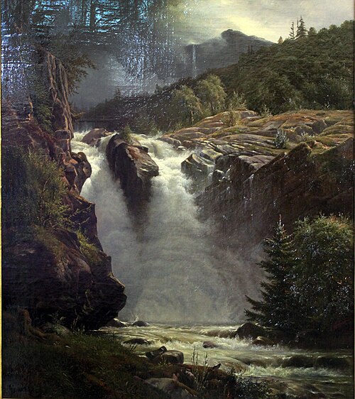 Waterfall in Norway, 1835, Louis Gurlitt