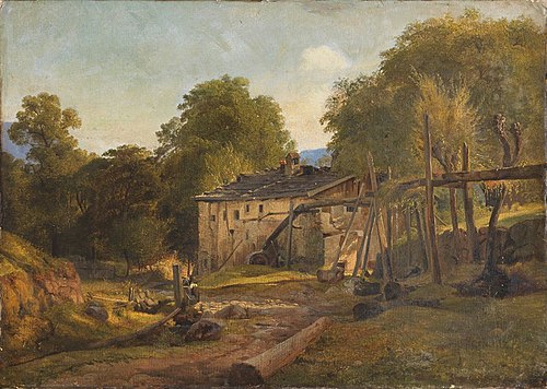 Landscape with a Mill, Upper Bavaria, 1836, Louis Gurlitt