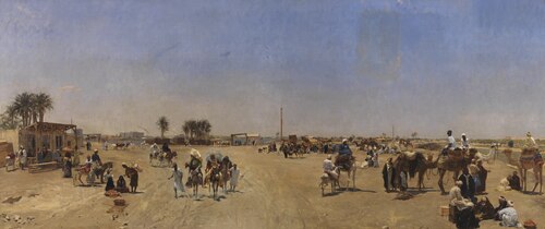 Cairo Seen from the Kasr-el-Nil Bridge, 1881, Émile Wauters