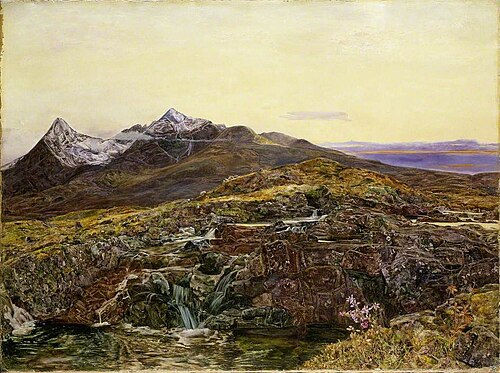 Cuillin Ridge, Skye, from Sligachan, 1855, John William Inchbold