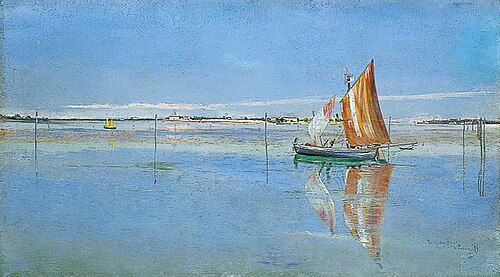 On the Lagoon, Venice, 1863, John William Inchbold