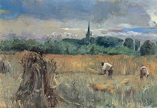 Harvest Field, Stratford-Upon-Avon, Warwickshire, 1874, John William Inchbold