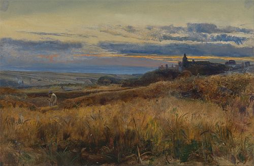 Cornfield at sunset, 1860, John William Inchbold