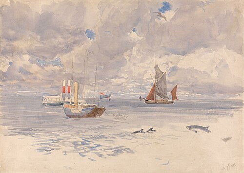 Porpoises, July 7, 1883, 1883, Henry Moore
