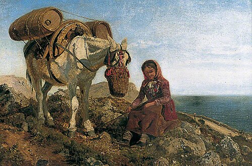Italian Shepherdess on the Corniche near Nice, 1858, Henry Moore