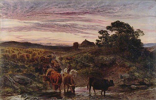 Cattle Fording a Stream, 1862, Henry Moore