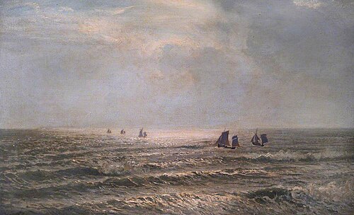 Weather Moderating, Fishing Boats Going Out, 1869, Henry Moore