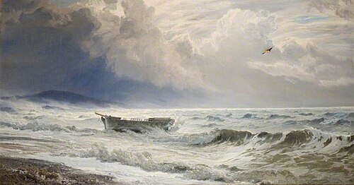 Rough Weather on the Coast, Cumberland, 1874, Henry Moore