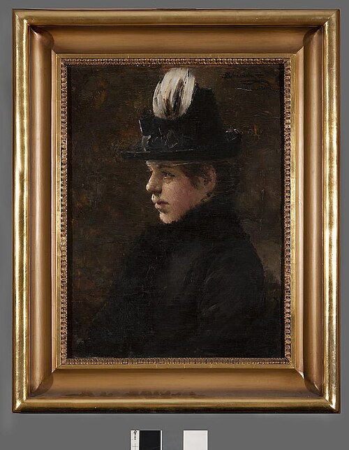 Study of a girl in a hat with a little feather, 1897, Olga Boznańska
