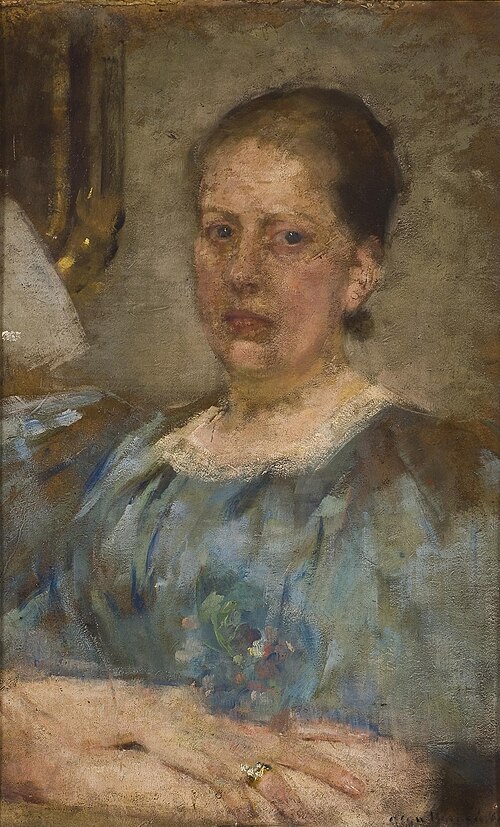 Portrait of a woman in a blue blouse, 1899, Olga Boznańska
