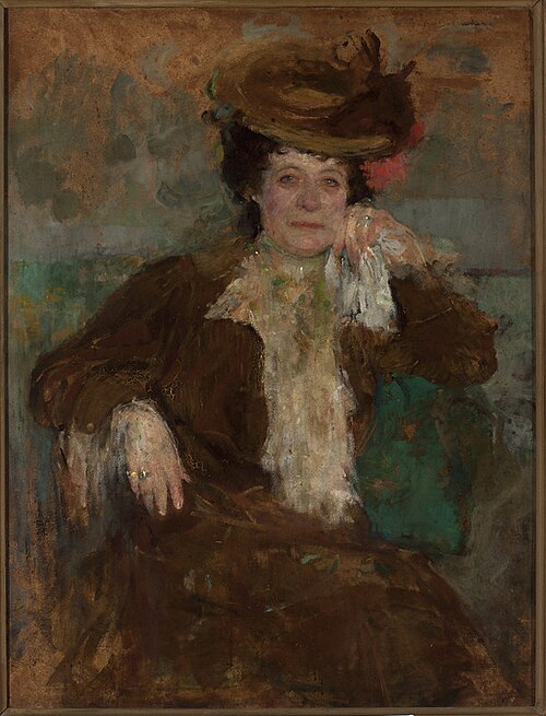 Portrait of a woman in a brown dress, 1906, Olga Boznańska