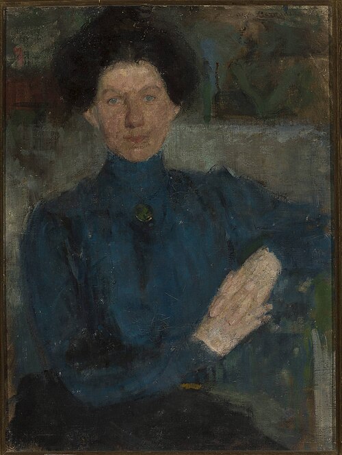Portraif of Maria Koźniewska-Kalinowska (1875–1968), painter, 1903, Olga Boznańska