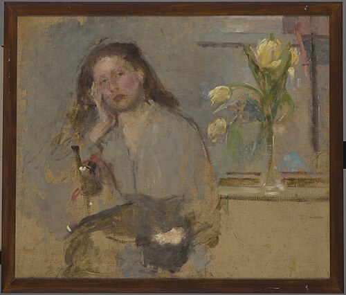 Portrait Sketch of a Young Girl – two-sided painting, 1894, Olga Boznańska