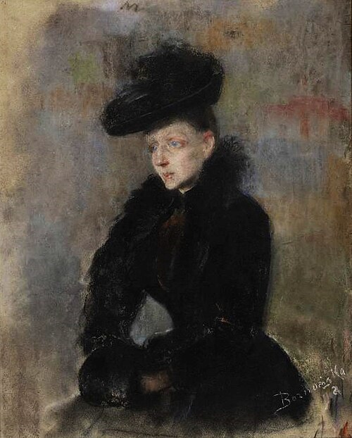 Kobieta w czarnym kapeluszu, 1892, Olga Boznańska