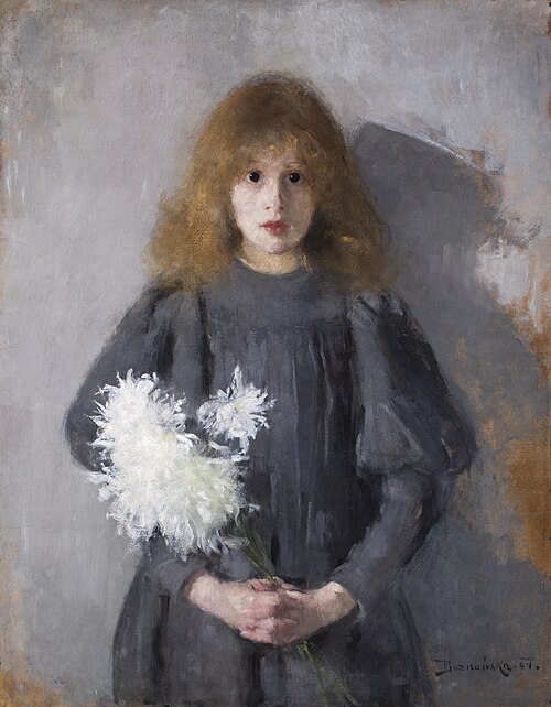 Girl with chrysanthemums, 1894, Olga Boznańska