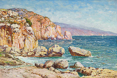 Falaises roses dans le Midi, 1910, Anna Boch