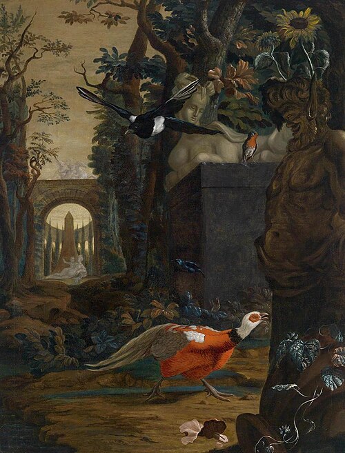 Landscape with birds and ruins, , Abraham Busschop
