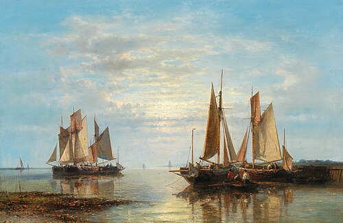 Sailing Boats on a Calm Sea, 1897, Abraham Hulk sr