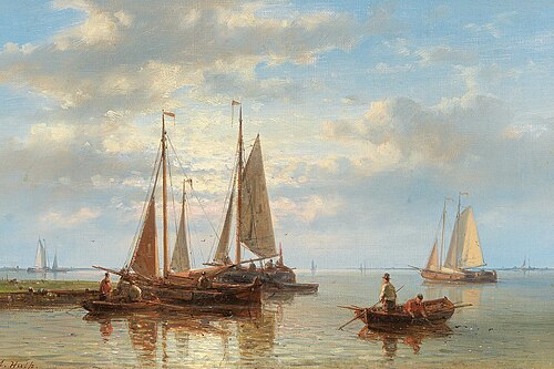 Sailing Boats on the Coast, 1897, Abraham Hulk sr