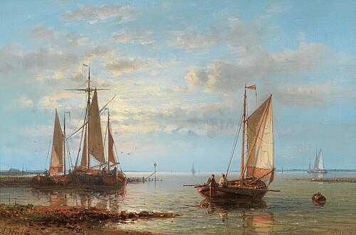 Sailing Boats on the Coast II, 1897, Abraham Hulk sr