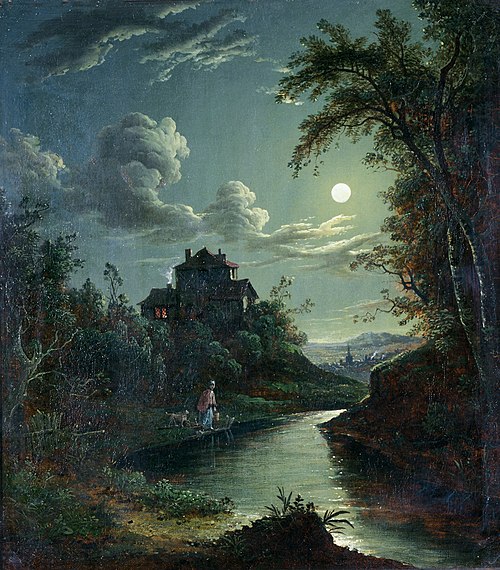 A Landscape and River Scene, , Abraham Pether