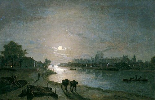 Windsor Castle by Moonlight, 1809, Abraham Pether
