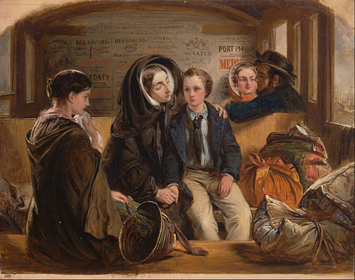 Second Class - The Parting. "Thus part we rich in sorrow, parting poor.", 1855, Abraham Solomon