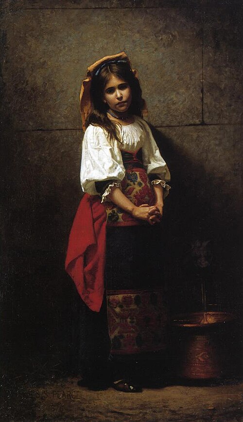 The Italian girl (at the fountain), 1875, Charles Sprague Pearce