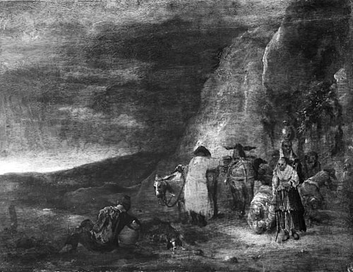 Landscape with Travellers some of them in Oriental Costume, 1735, Abraham de Haen
