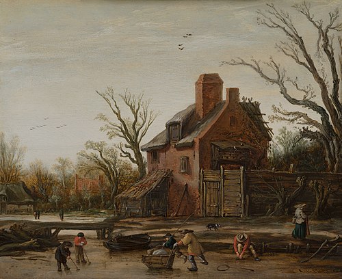 Paysage d'hiver avec ferme, 1624, Esaias Van de Velde l'Ancien