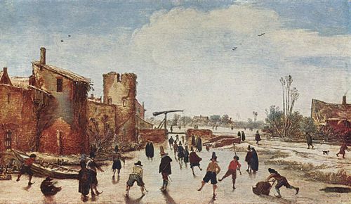 Skating near the Town Wall, 1618, Esaias Van de Velde l'Ancien
