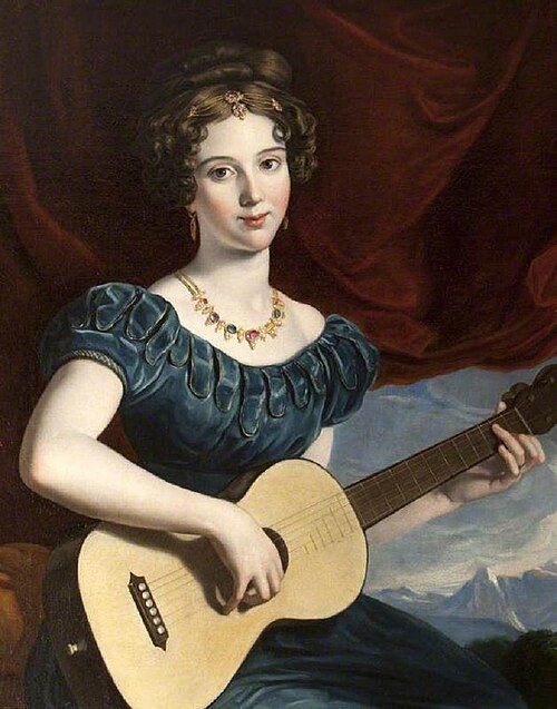 A Lady of the Petre Family Playing the Guitar, 1820, Joseph Karl Stieler