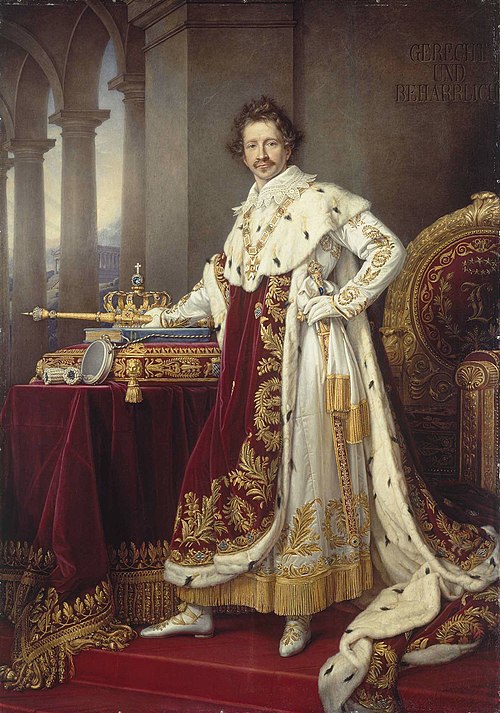 Louis Ier de Bavière en habit de couronnement, 1826, Joseph Karl Stieler