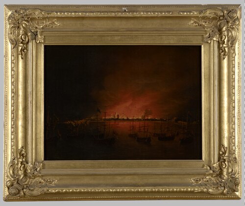 Het bombardement van Dieppe, 1694, Ludolf Bakhuizen