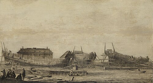 The shipyard of the Amsterdam admiralty, 1657, Ludolf Bakhuizen