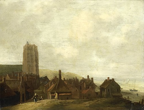 View of Egmond aan Zee, 1684, Ludolf Bakhuizen