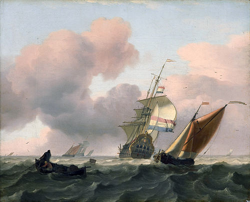 Rough sea with Ships, 1697, Ludolf Bakhuizen