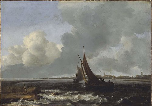 'Woelend water' (Het Haarlemmermeer), 1665, Ludolf Bakhuizen