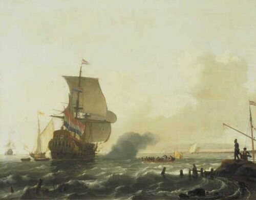 The Salute, 1677, Ludolf Bakhuizen