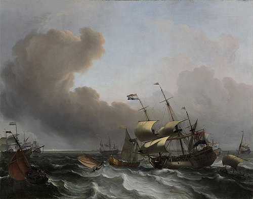 Storm on the Dutch coast, 1682, Ludolf Bakhuizen
