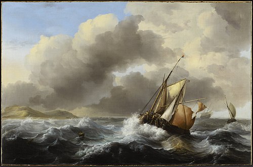 Fishing Vessels Offshore in a Heavy Sea, 1684, Ludolf Bakhuizen