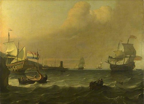 Dutch Men-of-war entering a Mediterranean Port, 1681, Ludolf Bakhuizen